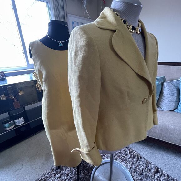 KASPER Separates Blazer Jacket Dress Suit Size 12 Linen Blend 2 Pc Set Career - Picture 11 of 13